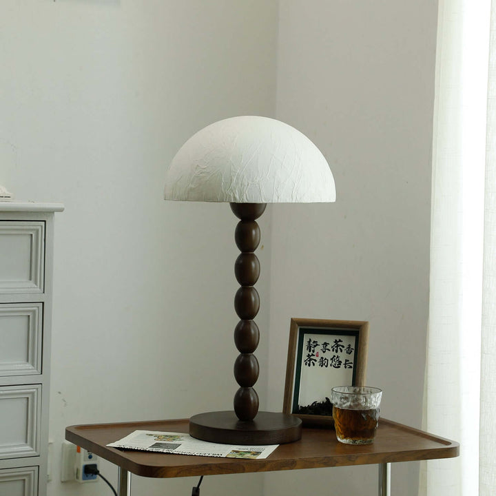 Stylowa lampa stołowa papierowy klosz – oświetlenie nastrojowe