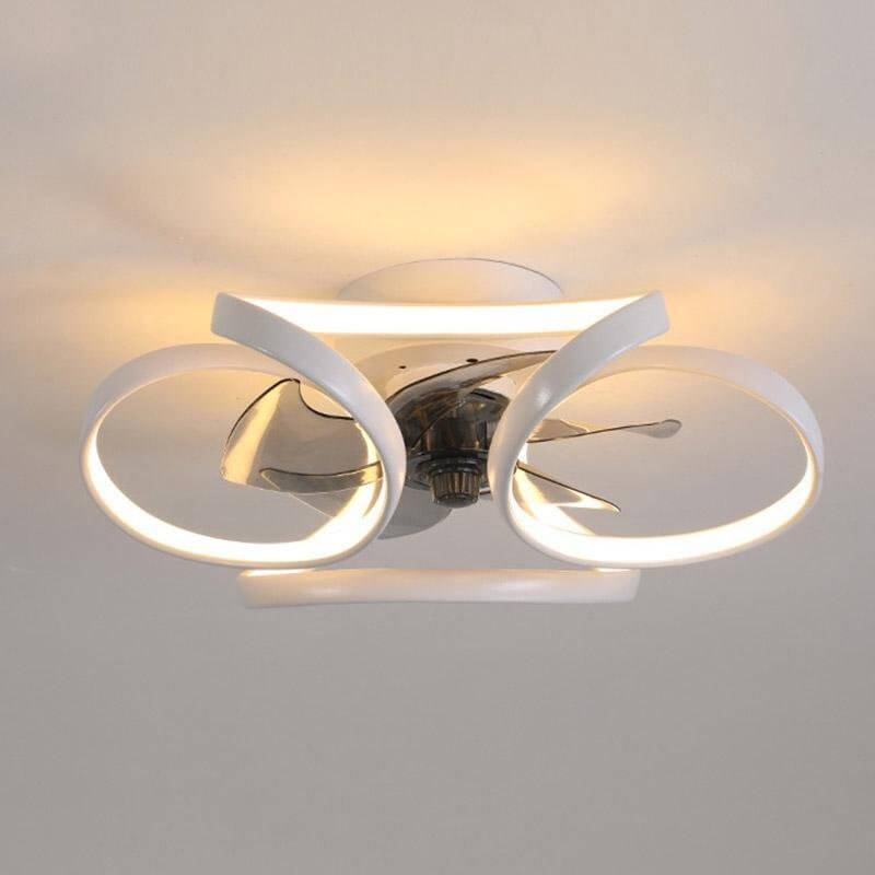 Kwiatowy nowoczesny wentylator sufitowy LED z pilotem