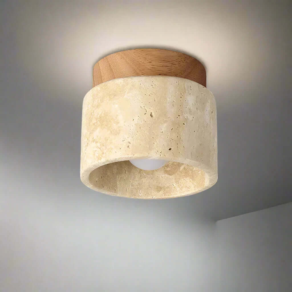 Kremowa lampa sufitowa w japońskim stylu