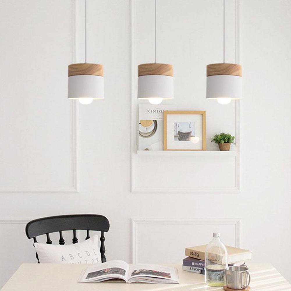 Drewniany Klosz Lampy Robinson z Detalami Metalowymi