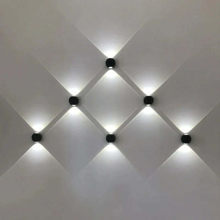 Lampa ścienna LED o geometrycznym kształcie, czarna