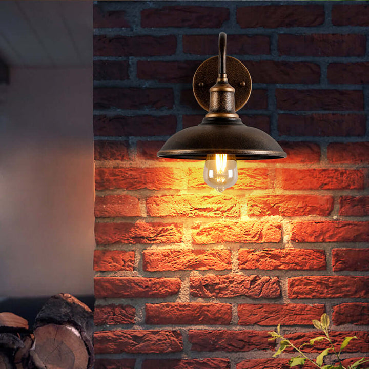 Rustykalna Lampa Ścienna Zewnętrzna - Antyczna Mosiężna Kinkiet Kula IP65