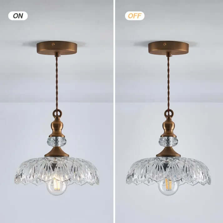 Mini lampa wisząca szklana do wyspy kuchennej w stylu mid-century