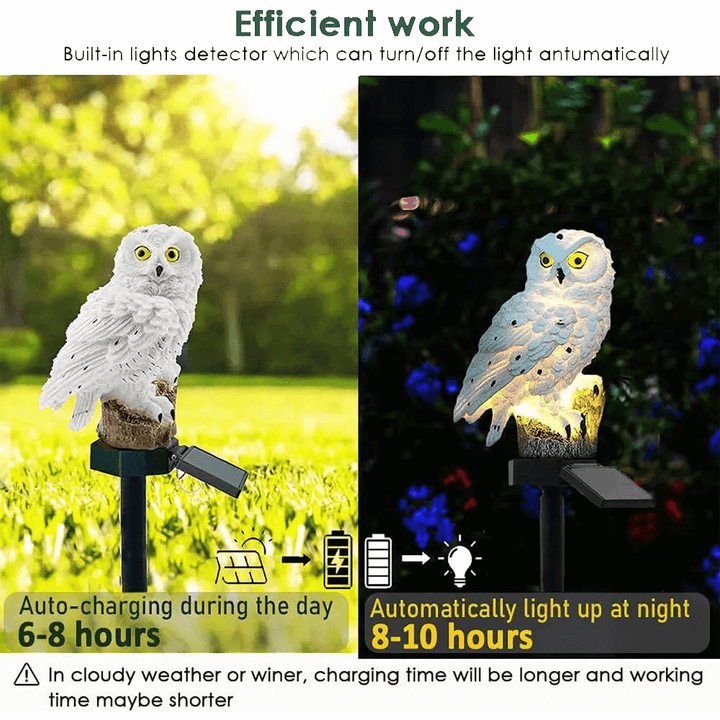 Zestaw 2 Solarnych Lamp Sowich Zewnętrznych - Dekoracja Ogrodu