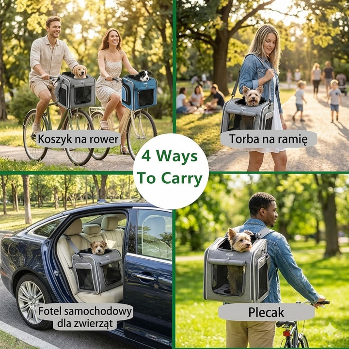 Torba Transportowa 3w1 dla Psa na Rower – Bezpieczeństwo i Komfort