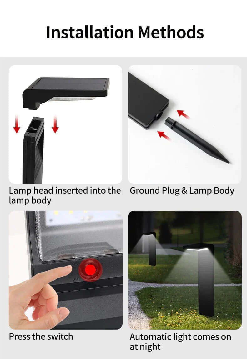Nowoczesna Lampa Solarna Zewnętrzna LED