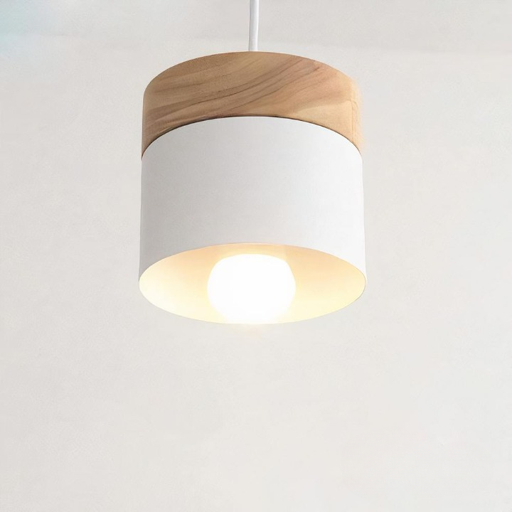 Designerska Lampa Wisząca Drewniana Metalowa – Dekoracja Sypialni
