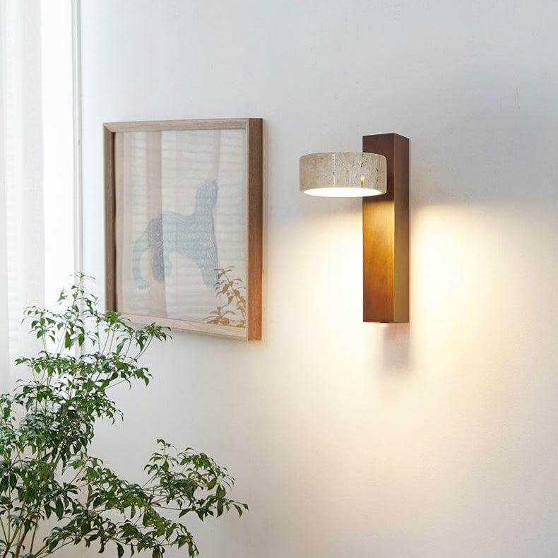 Biała Lampa Ścienna Trawertynowa Wabi Sabi