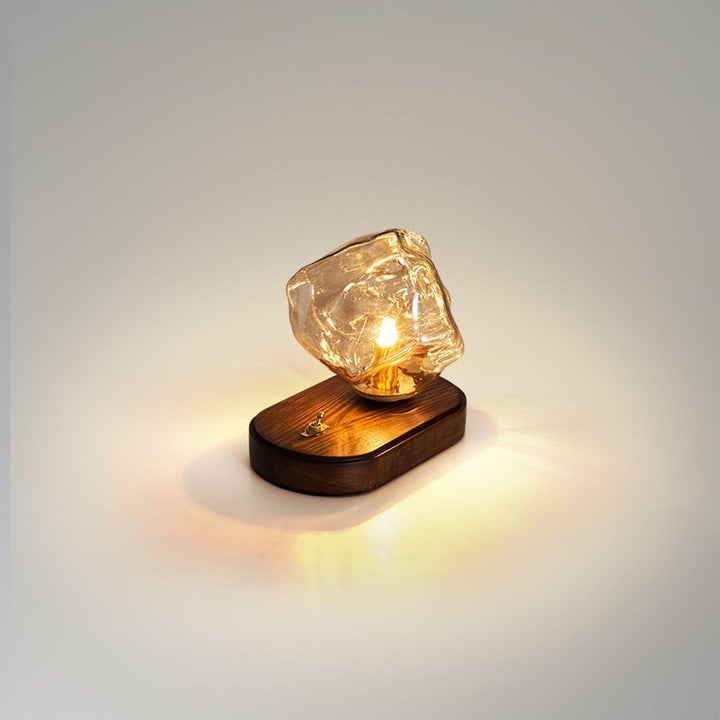 Lampe De Table En Verre En Forme De Pierre De Glace