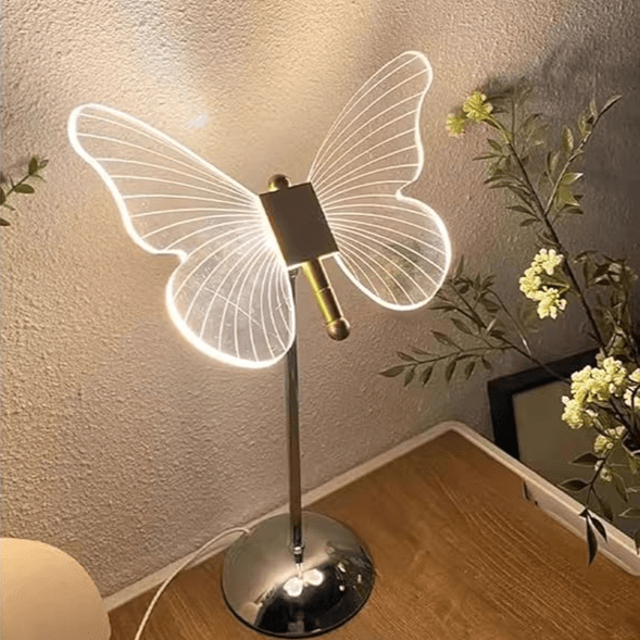Kryształowa Lampa Stołowa Motyl - Ozdobne Oświetlenie