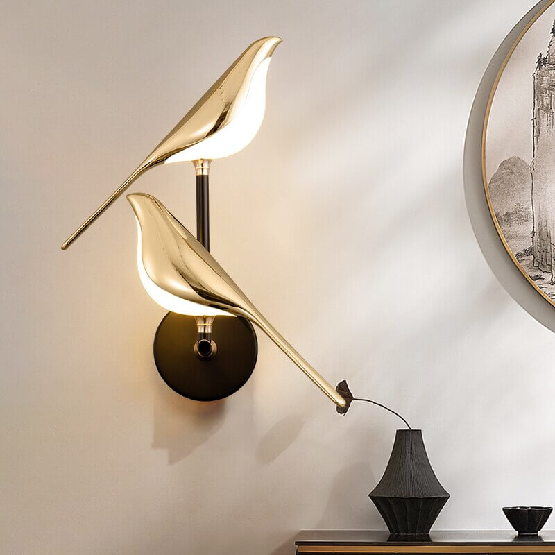 Designerska lampa ścienna w kształcie ptaka, oświetlenie wewnętrzne