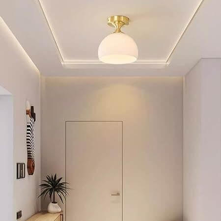 Nowoczesna mlecznobiała szklana lampa sufitowa