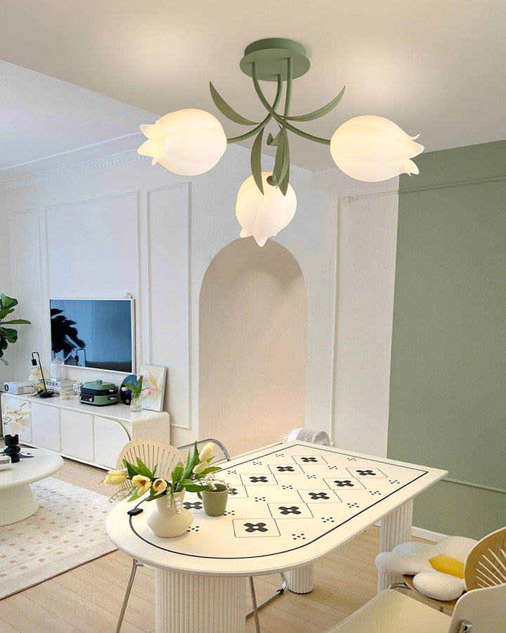 Lampa sufitowa Ricko z efektem kwiatowych lilii