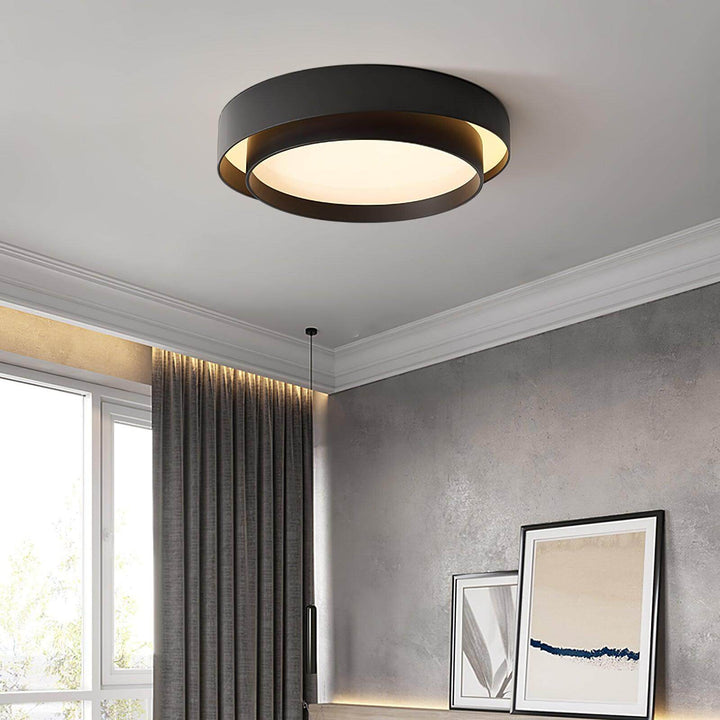 Nowoczesna cylindryczna lampa sufitowa LED, widok frontalny