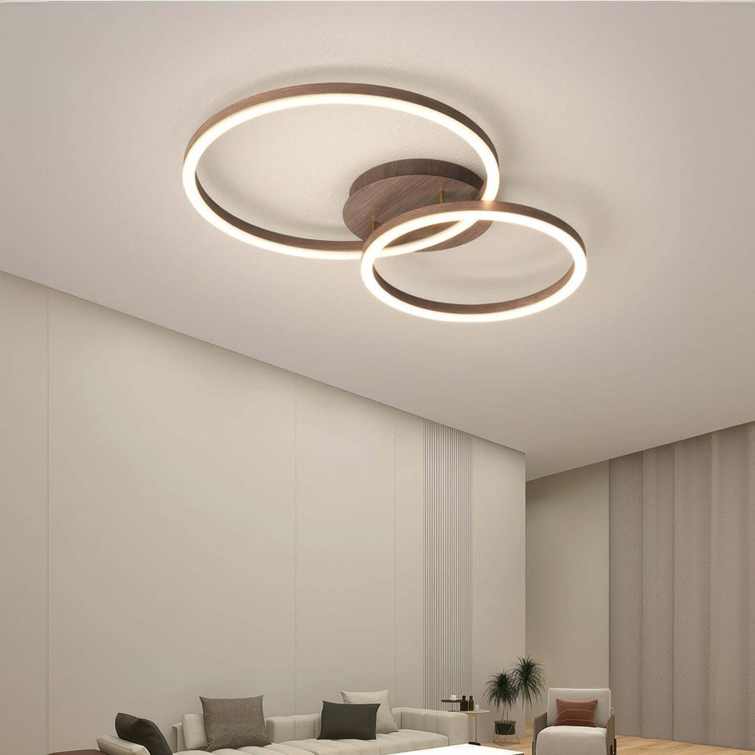 Nowoczesna lampa sufitowa LED z motywem pierścienia