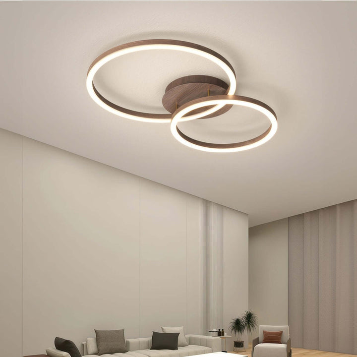 Nowoczesna lampa sufitowa LED z motywem pierścienia