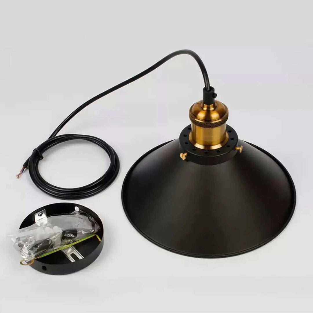 Mosiężna stożkowa lampa wisząca