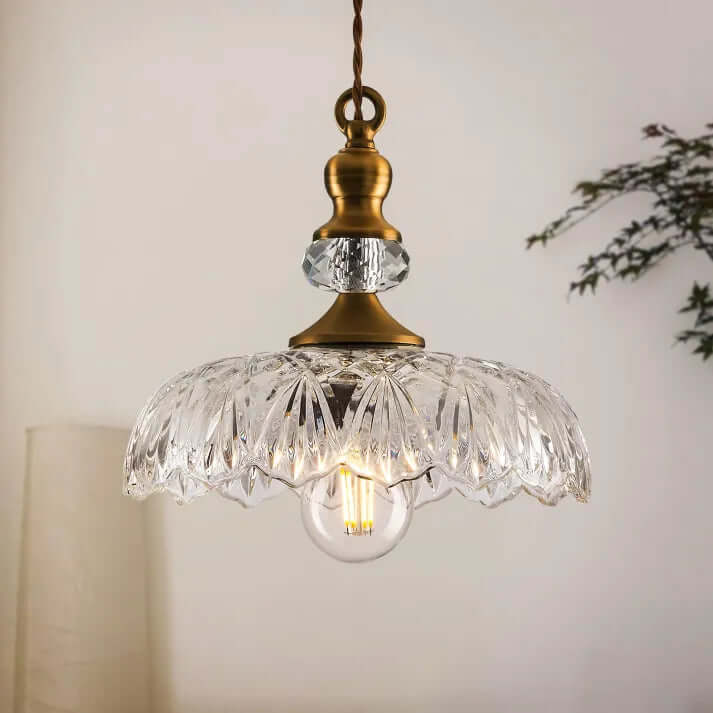 Szklana Lampa Wisząca Kuchenna w Stylu Mid-Century