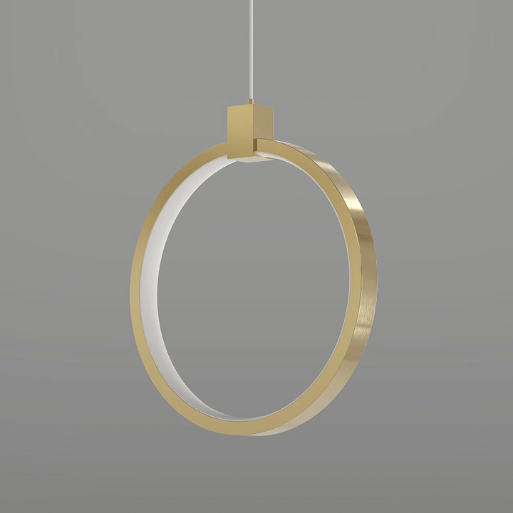 Złota Lampa Wisząca Podwójny Okrąg Nowoczesny Design