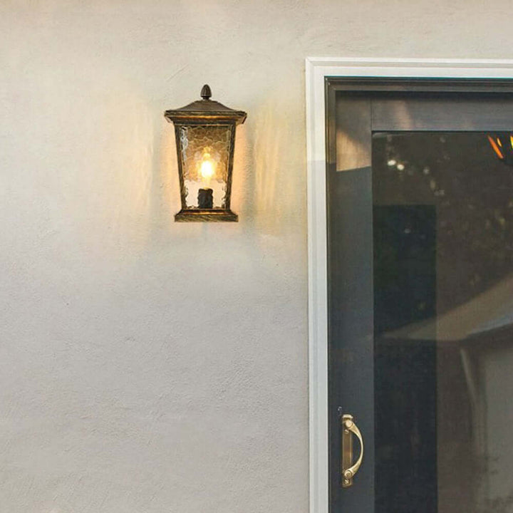 Zewnętrzna Lampa Ścienna Szklana Wodoodporna - Styl Farmhouse