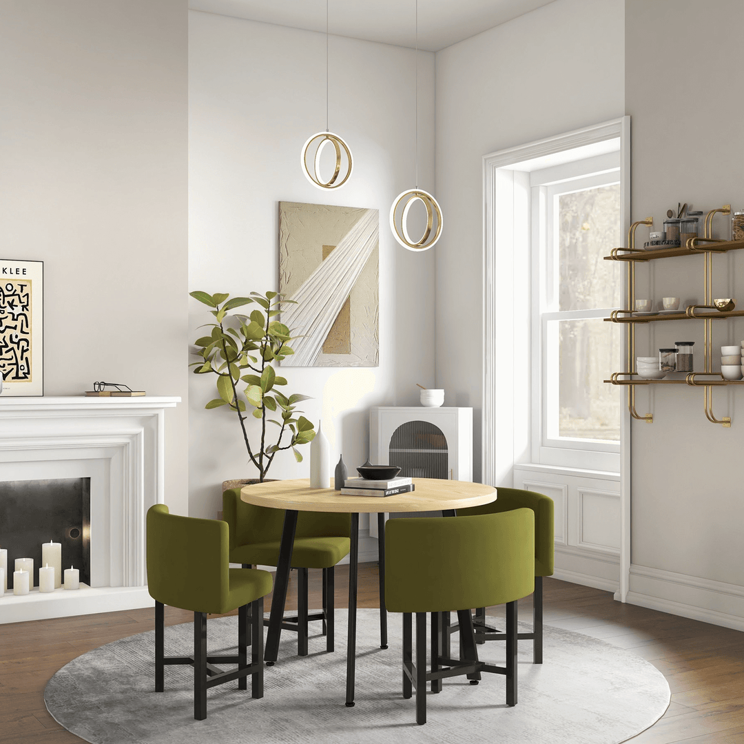 Wisząca Lampa LED z Dwoma Pierścieniami - Złoty Design