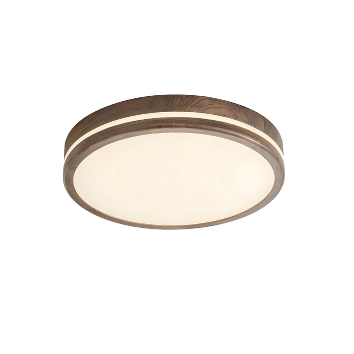 Okrągła Lampa Sufitowa Drewniana - Minimalistyczne Oświetlenie LED