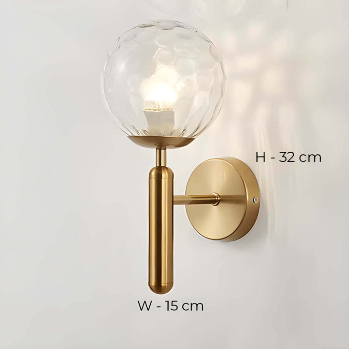 Szklana Lampa Ścienna Metalowa - Styl Vintage
