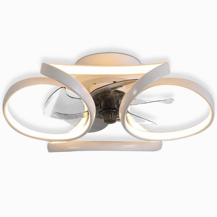 Kwiatowy nowoczesny wentylator sufitowy LED z pilotem