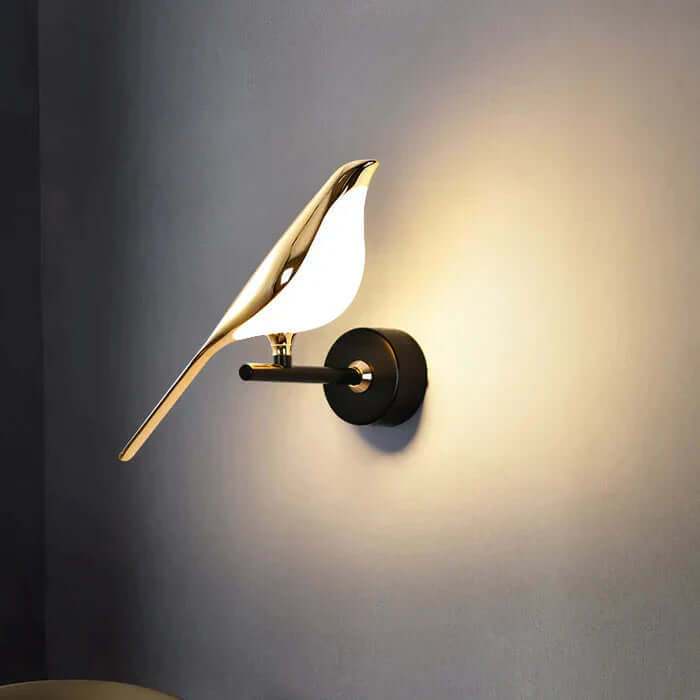 Nowoczesna ścienna lampa LED z motywem ptaka do salonu