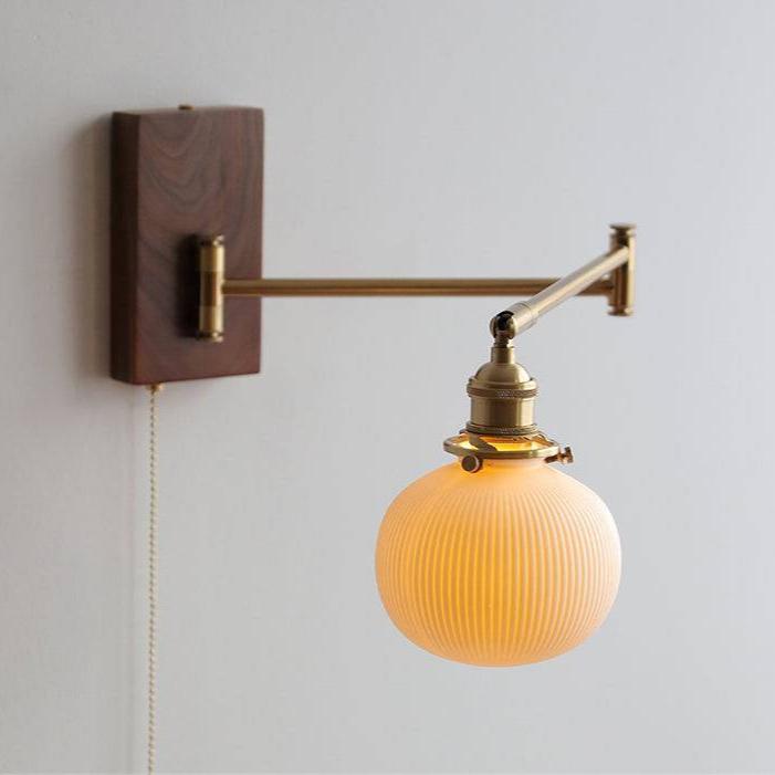 Nowoczesna Lampa Ścienna Ceramiczna i Drewniana