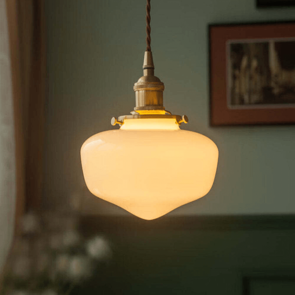 Retro Szklana Lampa Wisząca - Latarnia