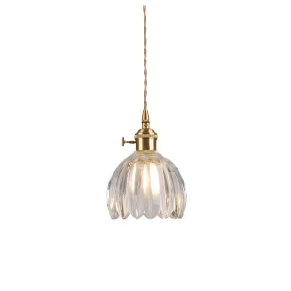 Wisząca Lampa Szklana w Stylu Japońskiego Retro z Motywem Kwiatowym