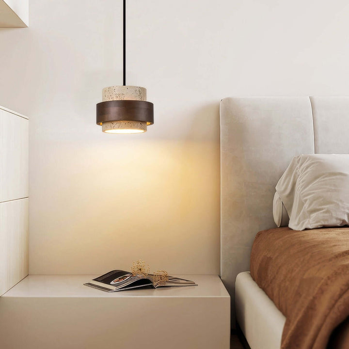 Retro kamienna lampa wisząca Wabi-Sabi