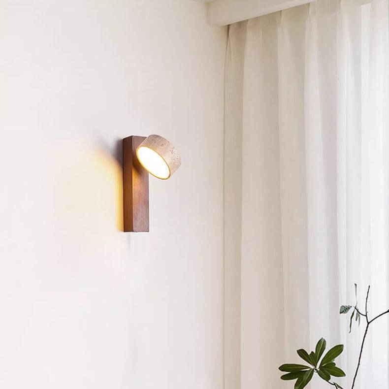 Biała Lampa Ścienna Trawertynowa Wabi Sabi