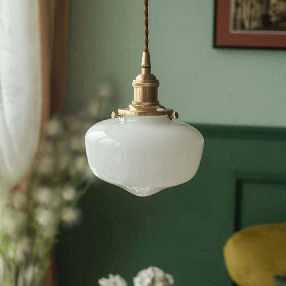 Retro Szklana Lampa Wisząca - Latarnia