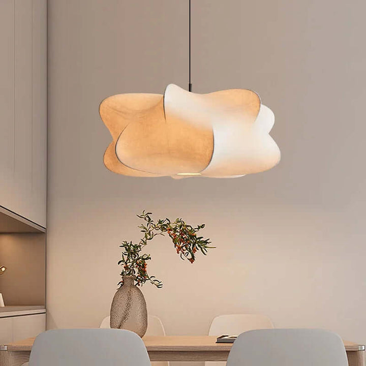 Japońska Jedwabna Lampa Wisząca Wabi Sabi