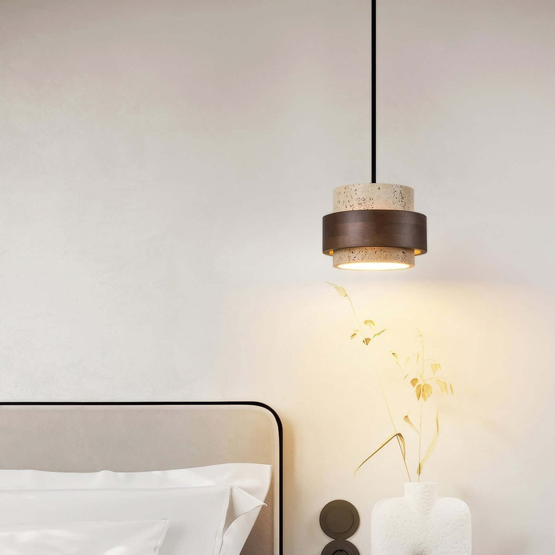 Retro kamienna lampa wisząca Wabi-Sabi