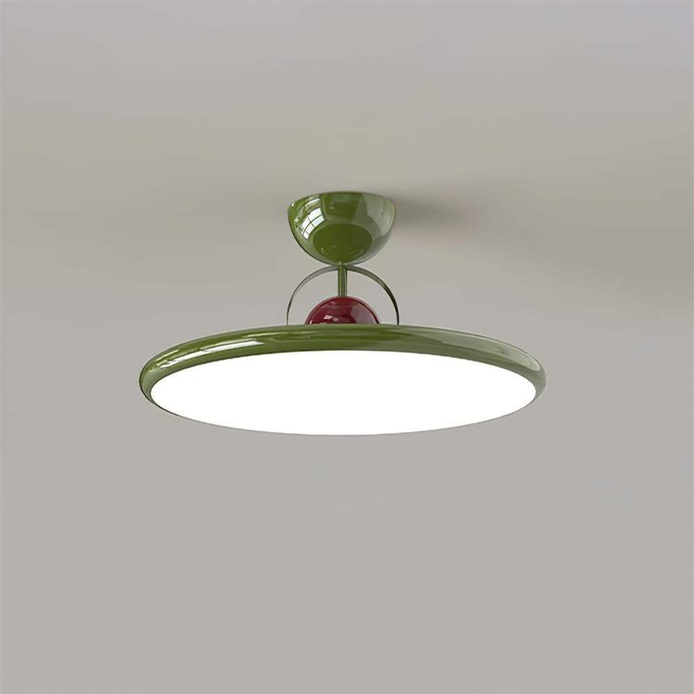 Nowoczesna lampa sufitowa LED z bliska