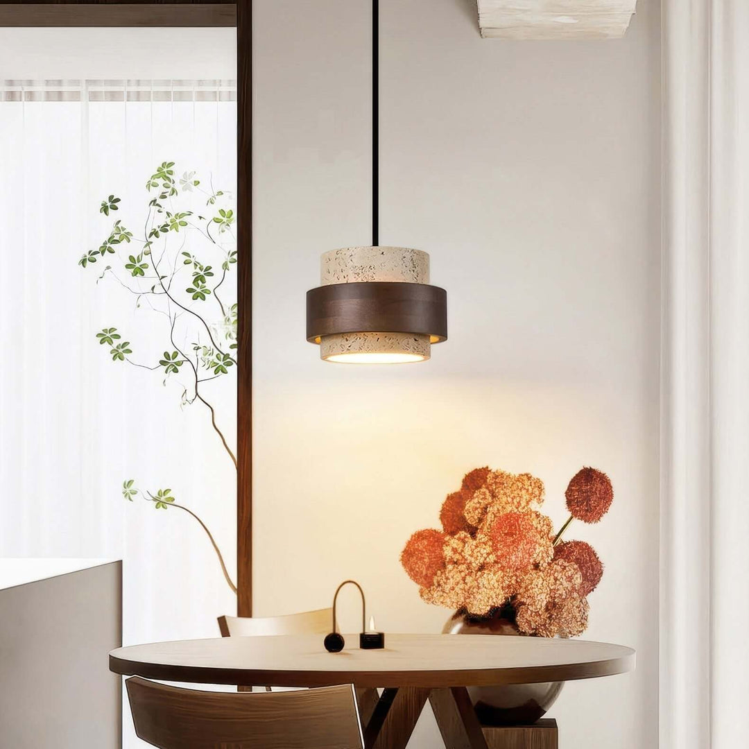 Retro kamienna lampa wisząca Wabi-Sabi