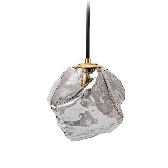 Lampa wisząca z dymnym szarym szkłem
