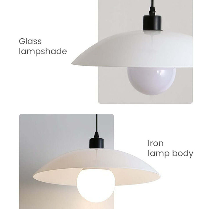 Minimalistyczna Lampa Wisząca z Białego Hartowanego Szkła