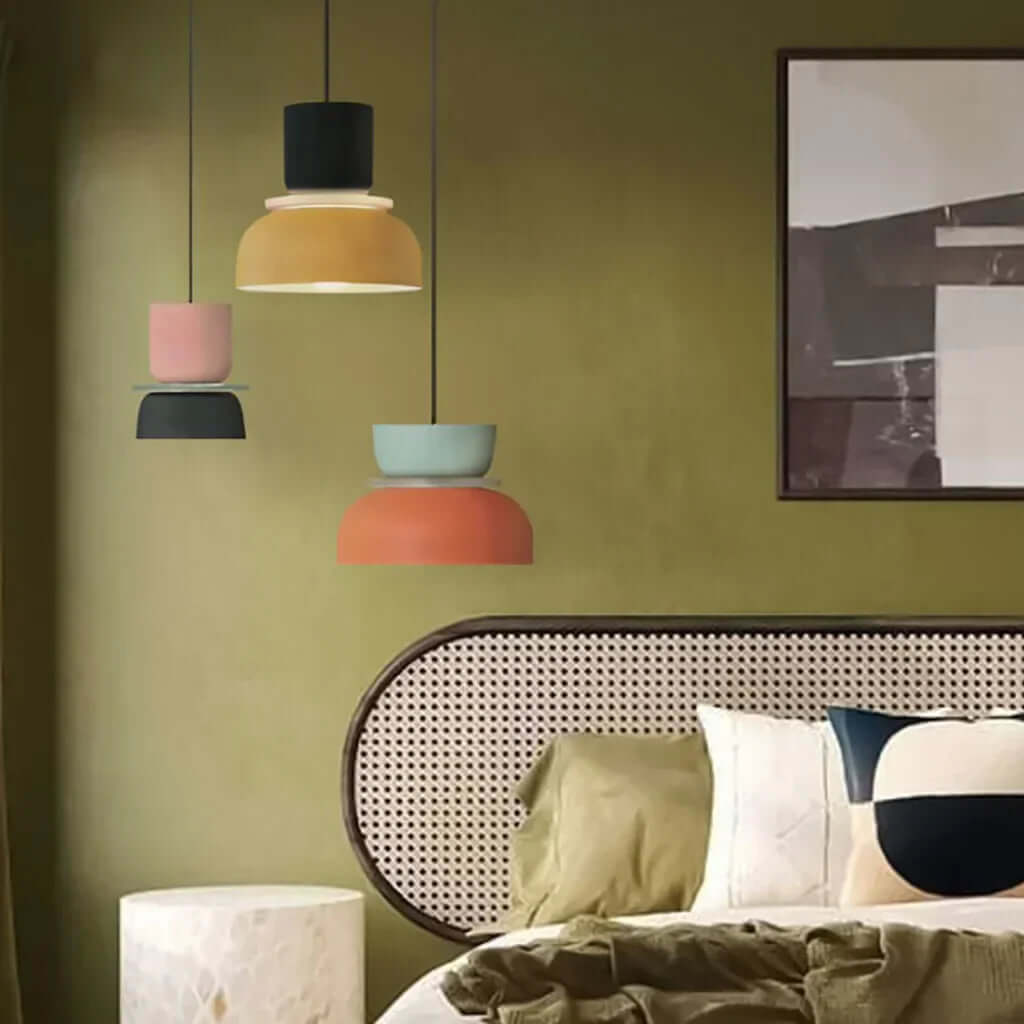 Nordycka lampa wisząca Dulcy z blokami kolorów