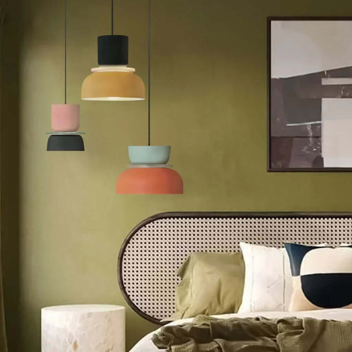 Nordycka lampa wisząca Dulcy z blokami kolorów