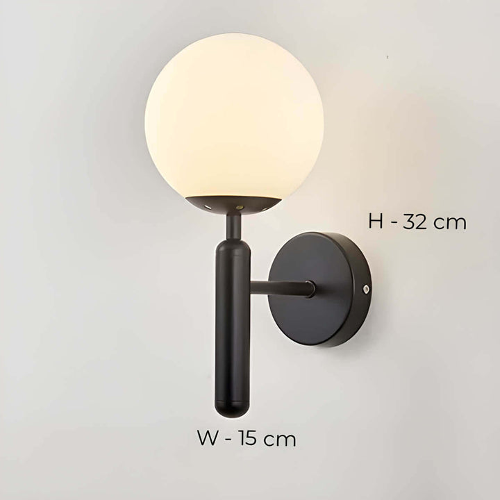 Szklana Lampa Ścienna Metalowa - Styl Vintage