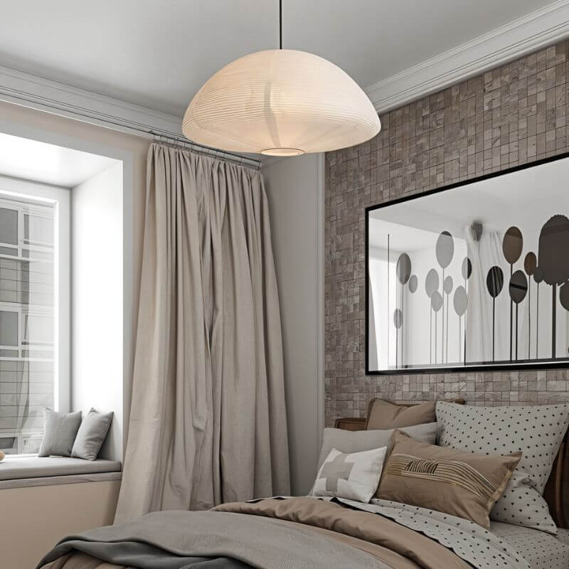 Lampa wisząca Hikari w sypialni