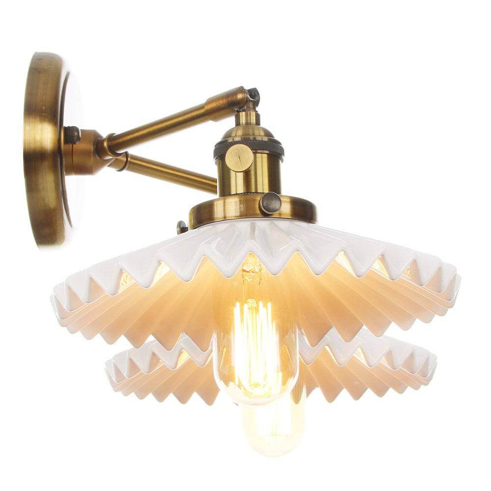 Antyczna Ceramiczna Lampa Kinkietowa z Podwójną Głowicą