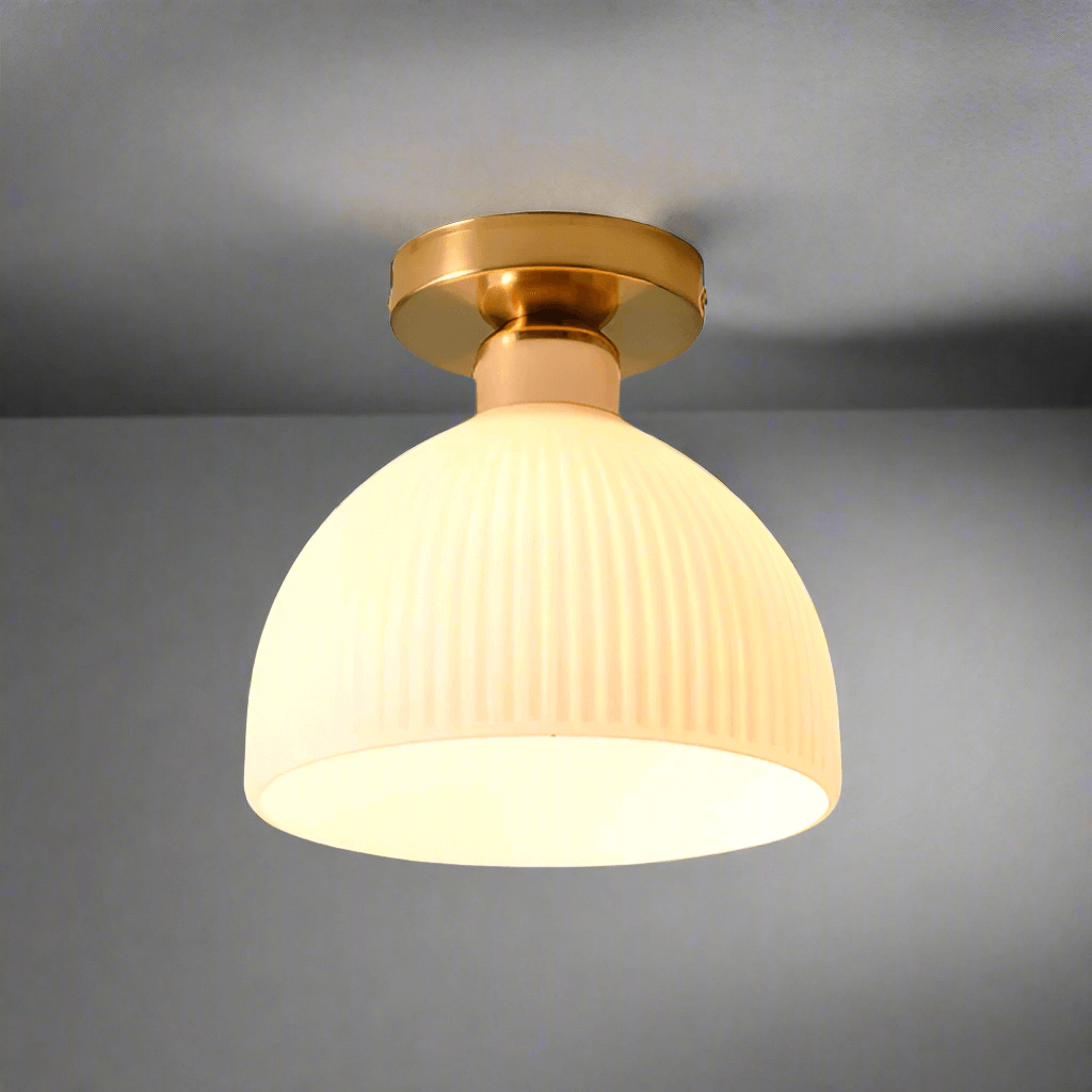 Nowoczesna mlecznobiała szklana lampa sufitowa
