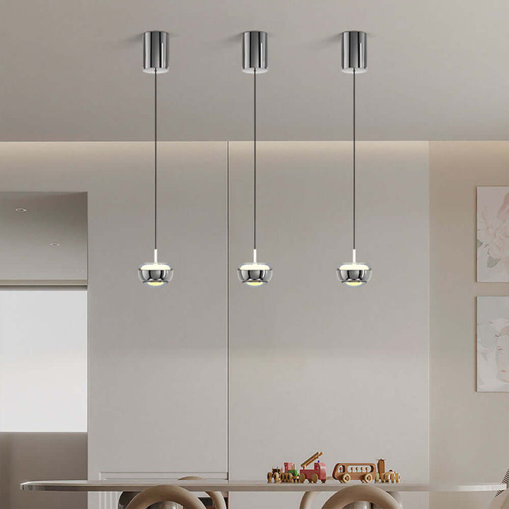 Minimalistyczna lampka wisząca LED półokrągła, biała