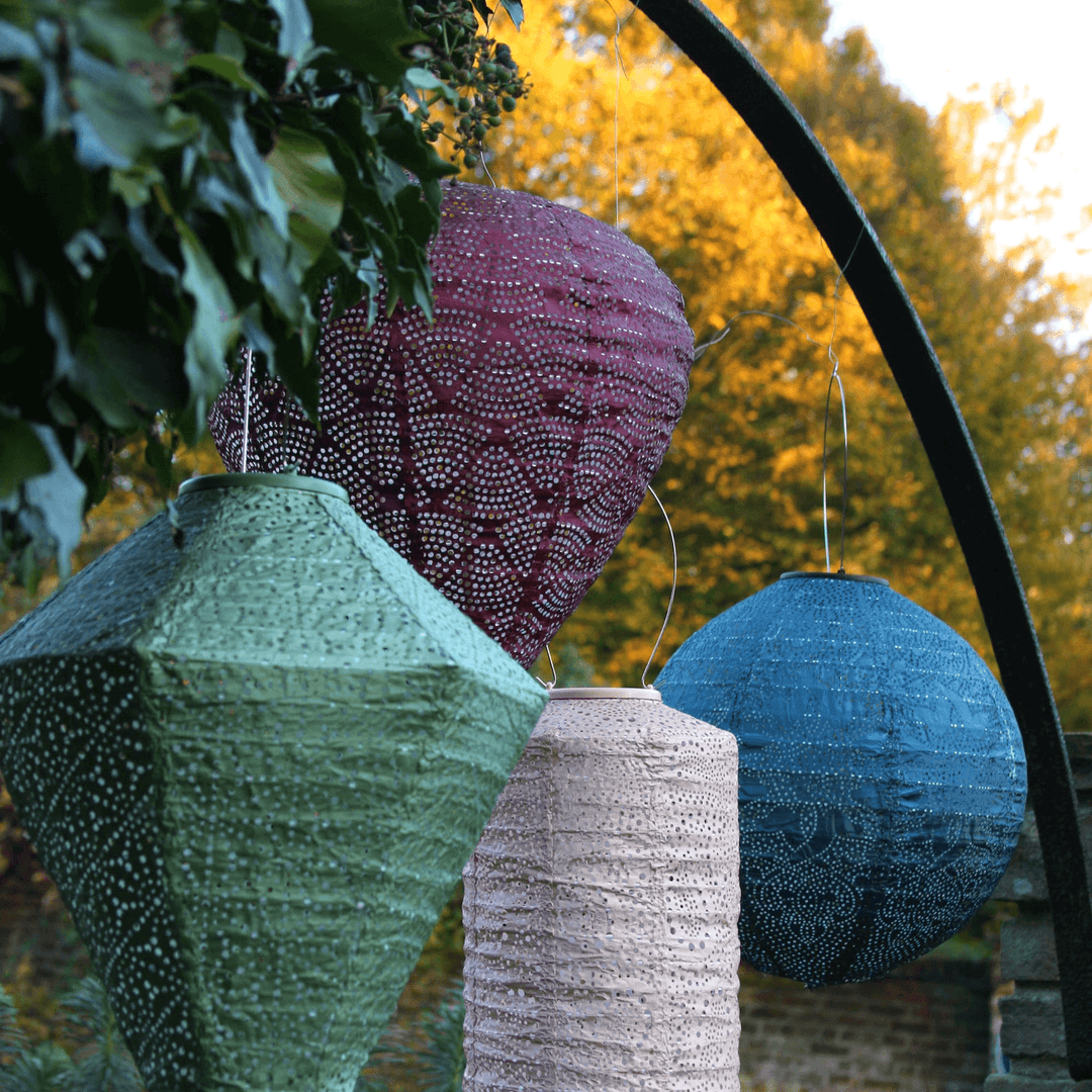 Zestaw 5 Ogrodowych Lampionów Solarnych Dekoracyjnych