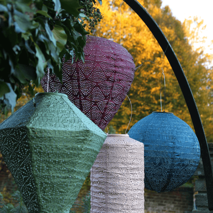 Zestaw 5 Ogrodowych Lampionów Solarnych Dekoracyjnych